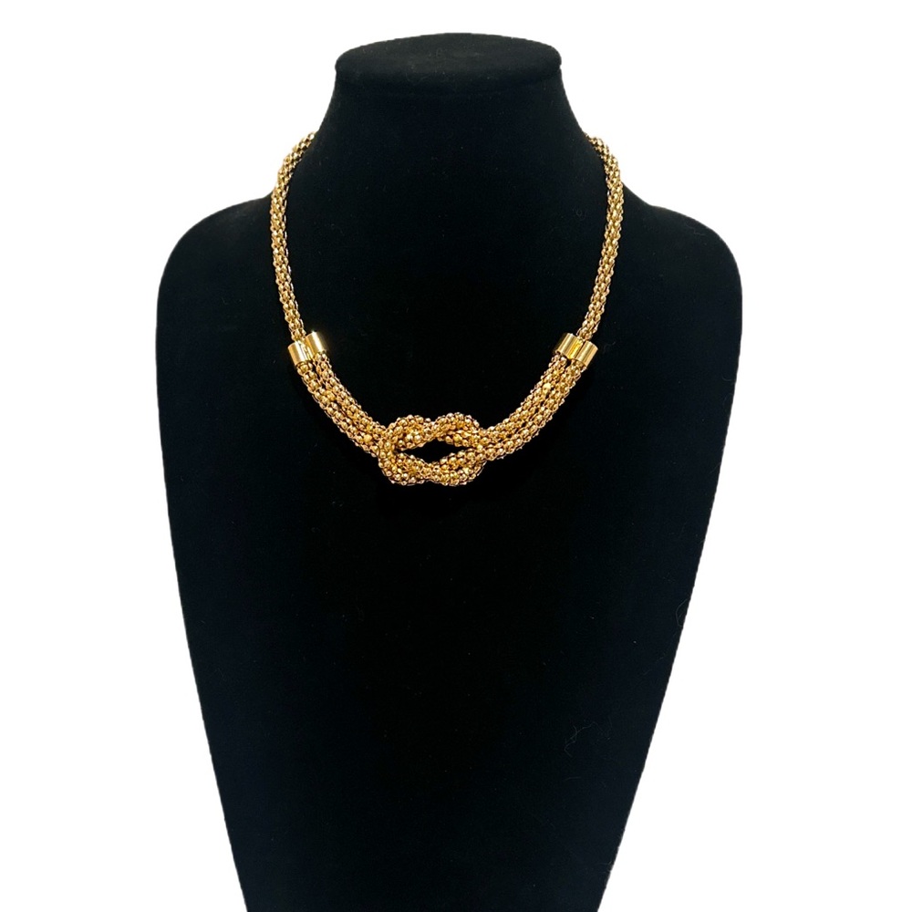 Talbots Gold Woven Knot Collar Necklace New - Picture 5 of 7